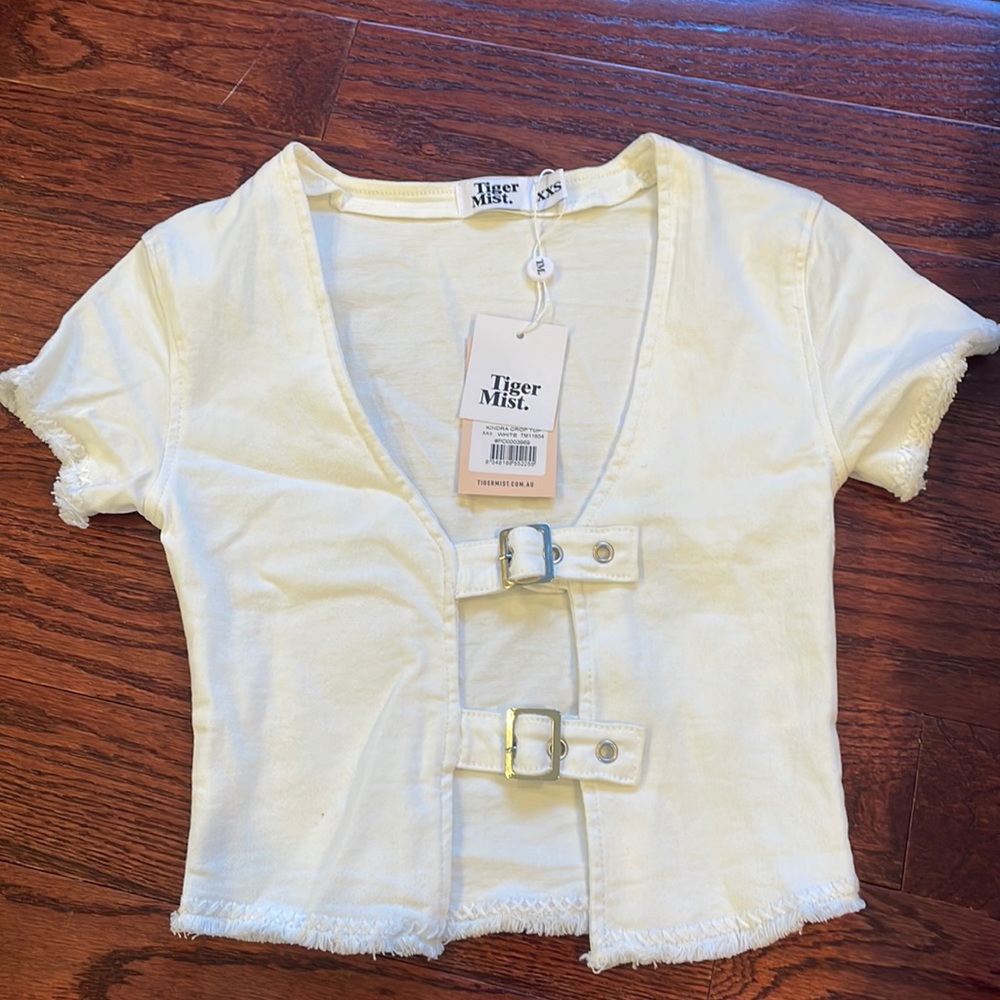 Tigermist denim white top